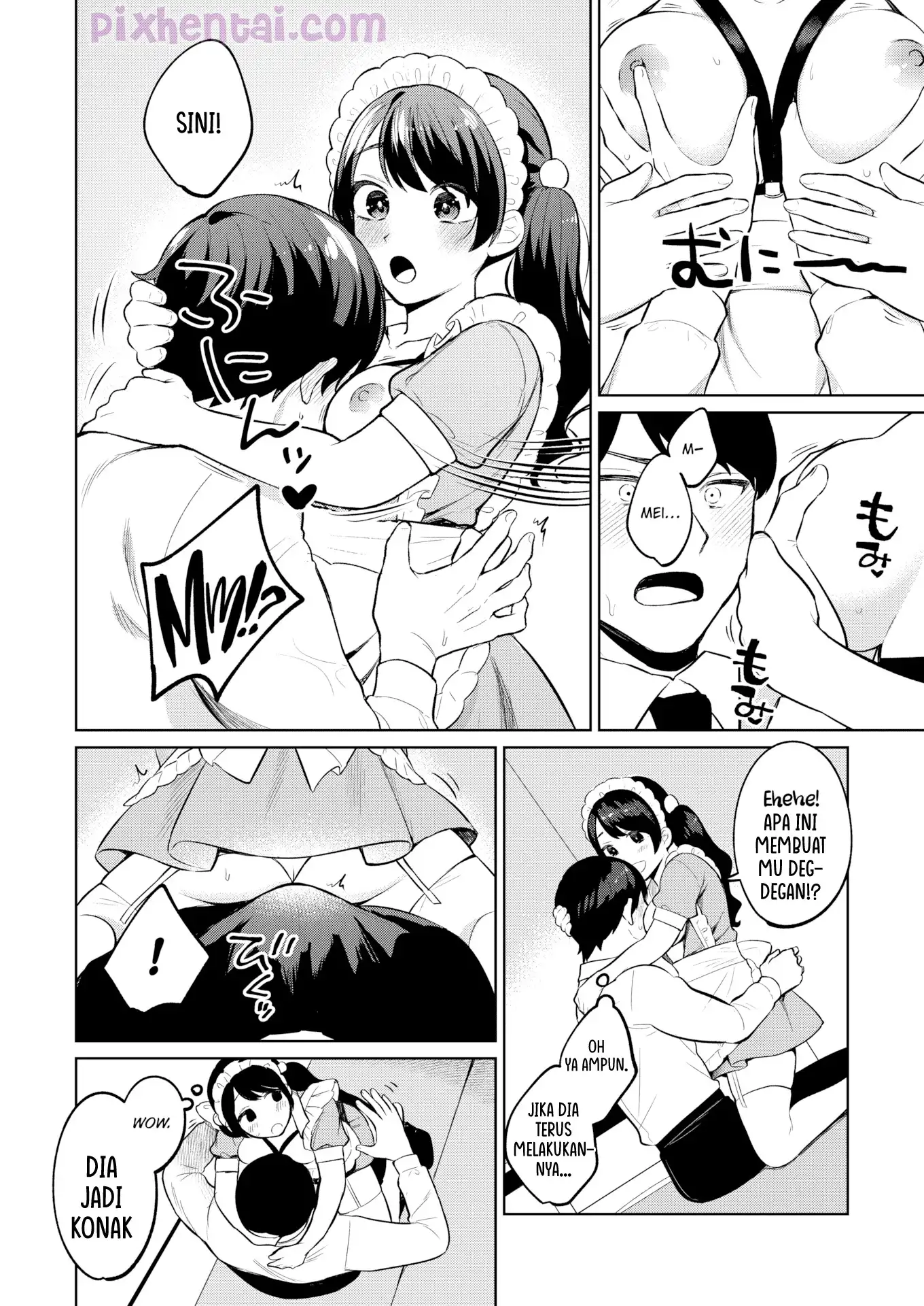Komik hentai xxx manga sex bokep Careful of Maid Cafes Where Touching is OK 10